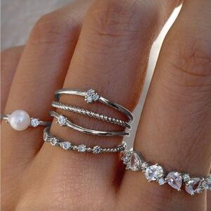 Silver stacked rings